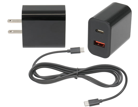 945032 - US Fali töltő adapter USB A+C 2m type C-C kábellel