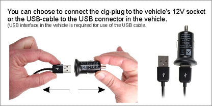 521504 - Aktív tartó USB-kábellel és szivargyújtó adapterrel