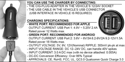 521662 - Aktív tartó USB-kábellel és szivargyújtó adapterrel